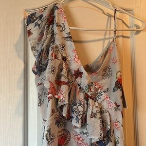 Tattoo dress with ruffles